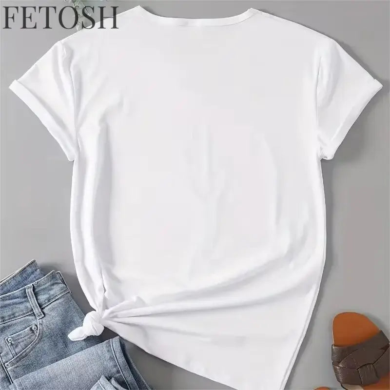 2024 Y2k Aesthetic Summer Loose Cute T-shirt Women Casual O Neck Japanese Cartoon Tops Short Sleeve Kawaii Sweet Harajuku Tees