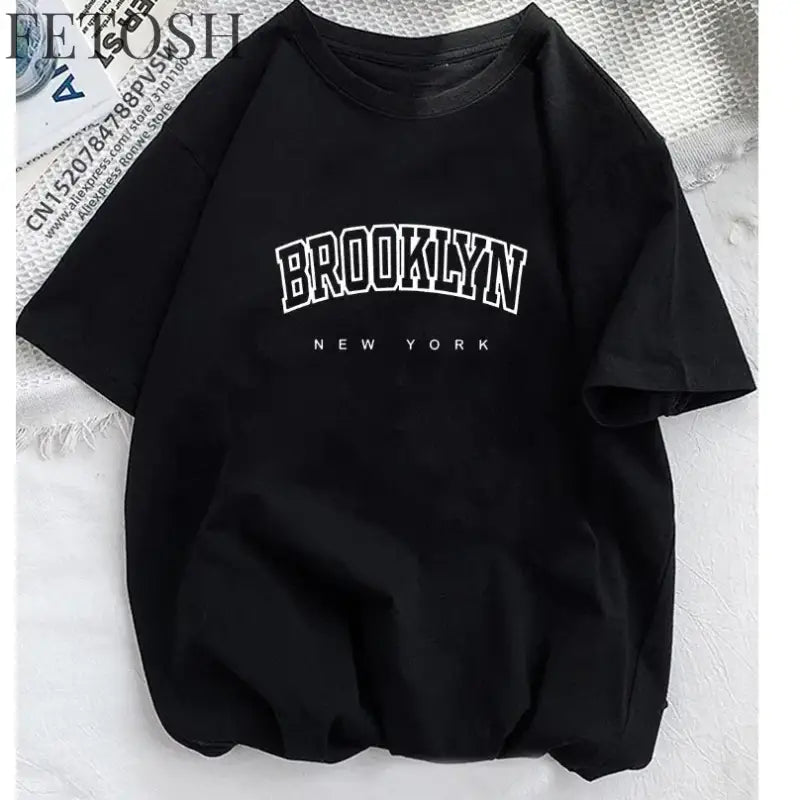 Women Brooklyn Letter Print T Shirt Girl Graphic Harajuku 2023 Streewear Clothes Causal Female Y2K Tops Tee