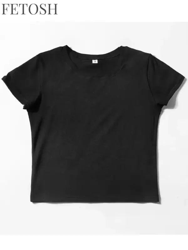Women Crop T-shirts I'm Literally Just A Girl Letter Printed Tees Shirts O-Neck Tight Cotton Clothes Fashion Street Female Tops