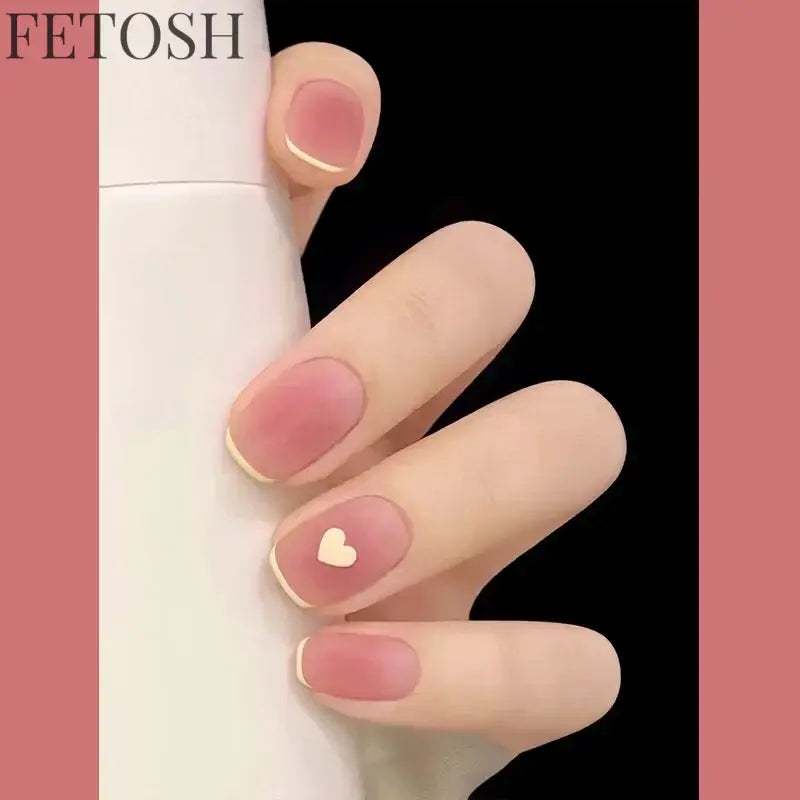 24pcs Short Cute False Nails Polka Dot Star Design Fake Nails Full Coverage Waterproof Removable Artificial Press on Nails