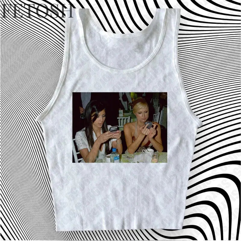 Fashion Letter Print Fairy Grunge Summer E-girl White Crop Top Slim 2000s Streetwear Harajuku Goth Short Sleeve T-shirts Y2k Top