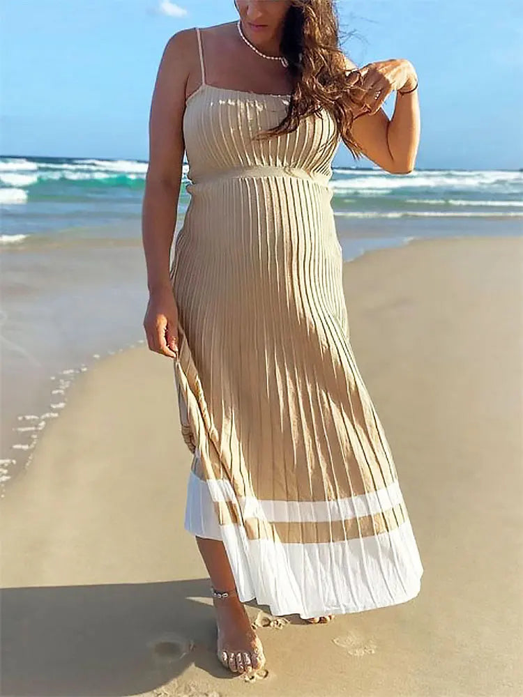 Tossy Backless Ribbed Maxi Dress For Women Summer New Holiday Party Stretch High Waist Bodycon Maternity Dresses Knit Sundress