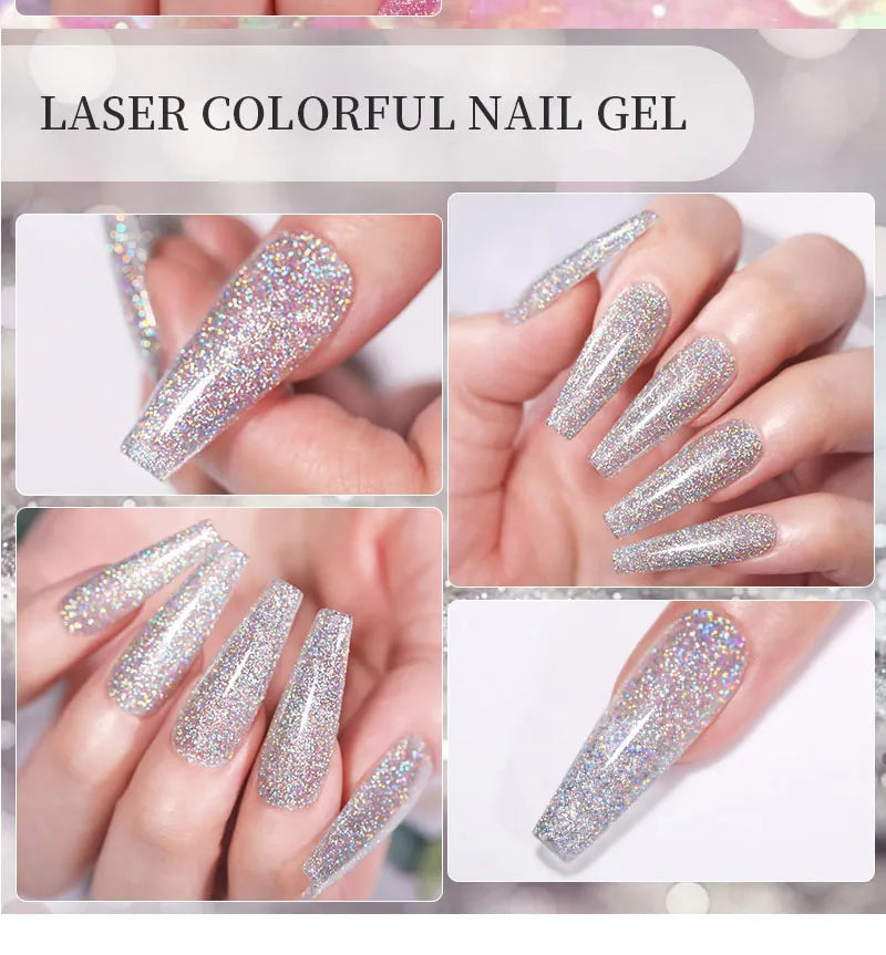 LILYCUTE Glitter Sequins UV Gel Nail Polish Shiny Spring Summer Color Semi Permanant Soak Off All For Manicure Nail Art Varnish