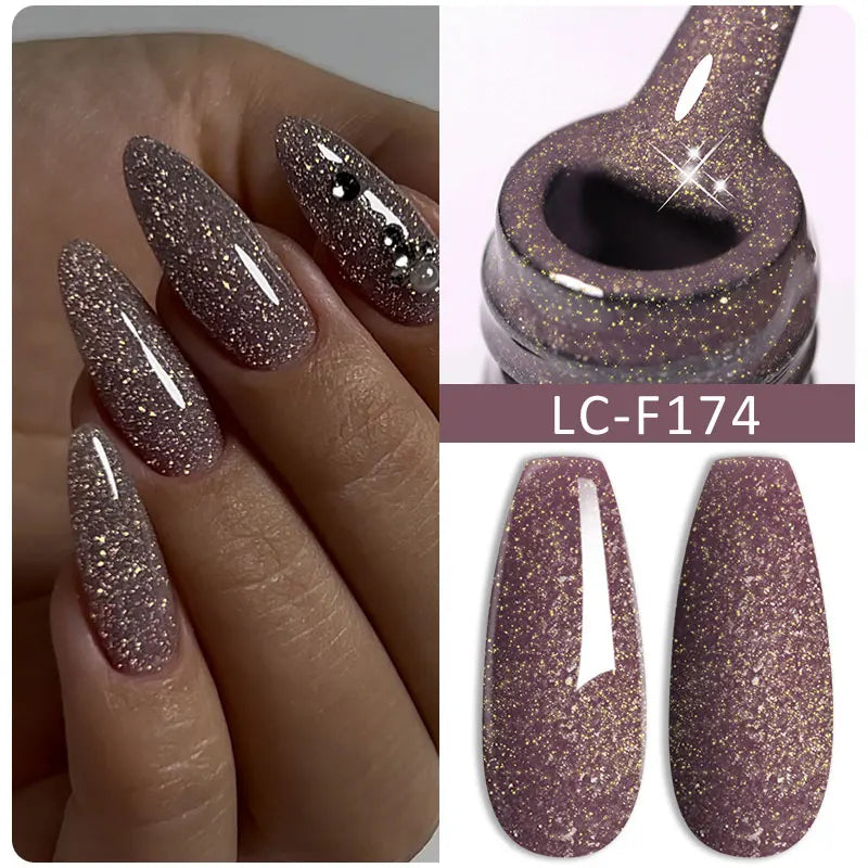 LILYCUTE Glitter Sequins UV Gel Nail Polish Shiny Spring Summer Color Semi Permanant Soak Off All For Manicure Nail Art Varnish