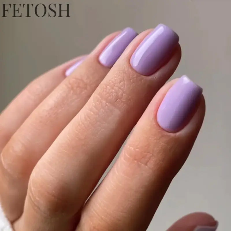 Glossy Solid Color Nail Art Short Square Colored Detachable Fake Nails Wearable Finished False Nails Press on Nails with Glue