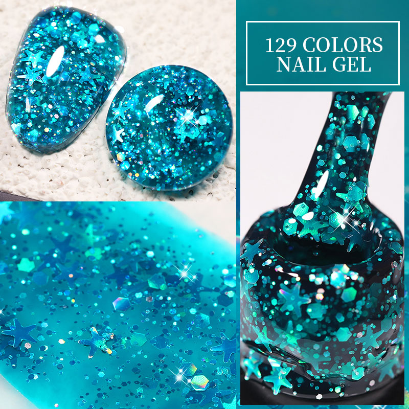 LILYCUTE Glitter Sequins UV Gel Nail Polish Shiny Spring Summer Color Semi Permanant Soak Off All For Manicure Nail Art Varnish