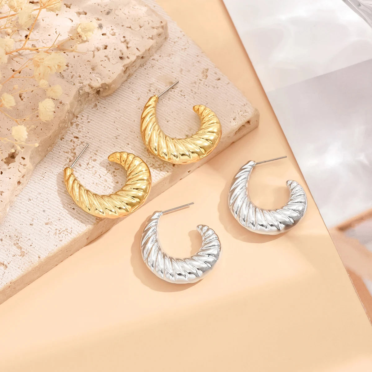 серьги Geometric Irregular Metallic Color Earrings for Women 2024 Minimalist Style Personality Earrings Trendy Jewelry Gift