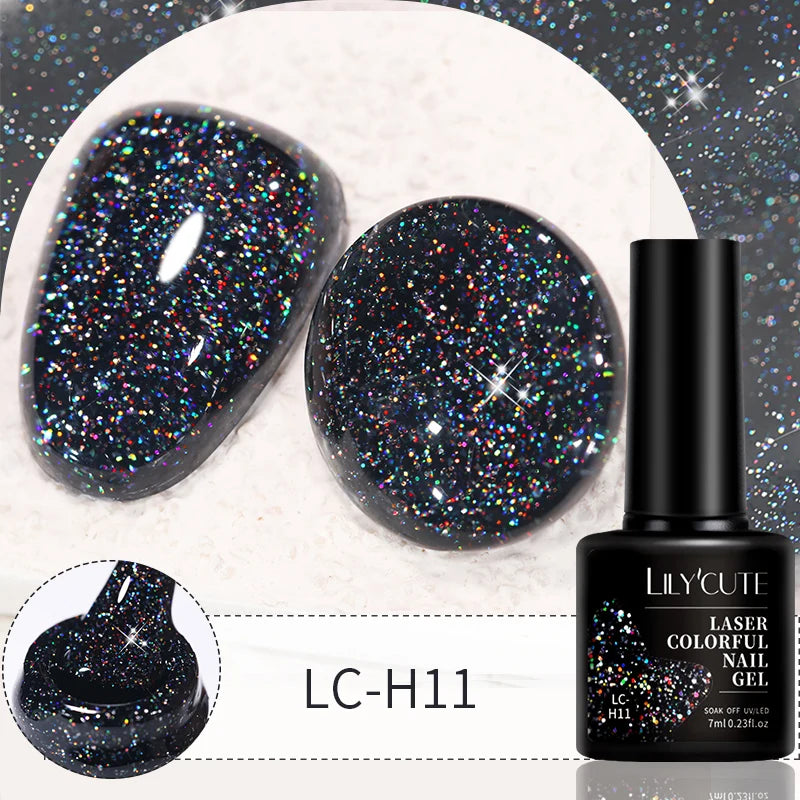 LILYCUTE Glitter Sequins UV Gel Nail Polish Shiny Spring Summer Color Semi Permanant Soak Off All For Manicure Nail Art Varnish