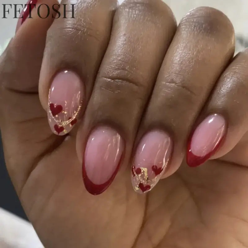 24pcs/Box Long Coffin False Nails Art Rose with Glue Wearable Nude Pink White Color Jelly Nails Tips Full Cover Press on Nails