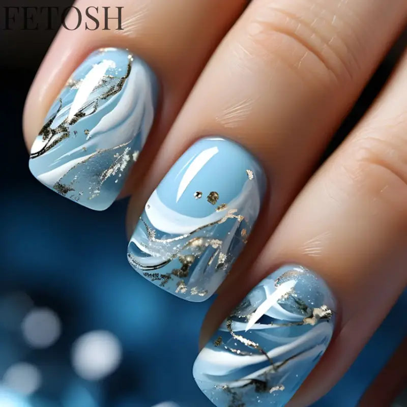 24Pcs Simple Square False Nails Short French Fake Nails Press on Colorful Flowers Design Full Cover Nail Tips Manicure Tools