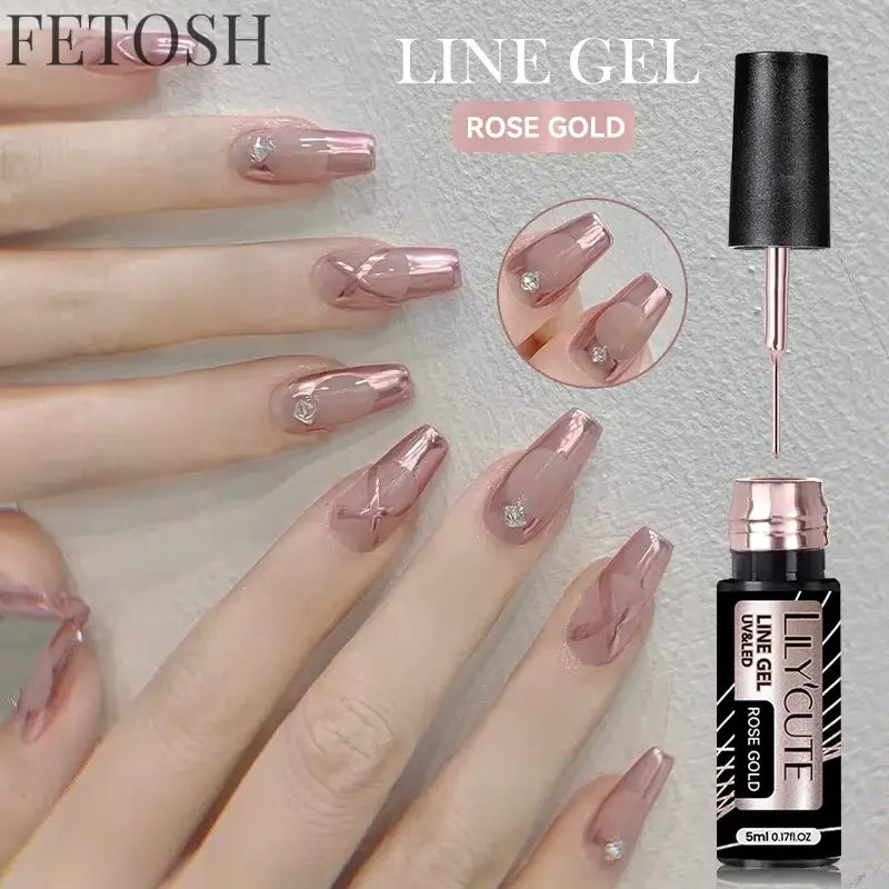LILYCUTE 5ml White Black Liner Gel Nail Polish Colorful French Painting Stripe Semi Permanent Drawing Nail Art UV Gel Varnish