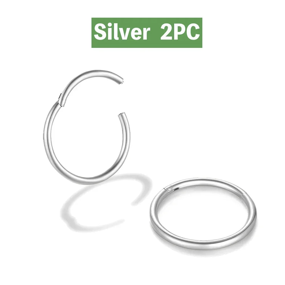 Mariasz Minimalist 316L Stainless Steel Classic Nose Ring for Men Women Hoop Earrings Septum Helix Ear Piercing Jewelry 18G