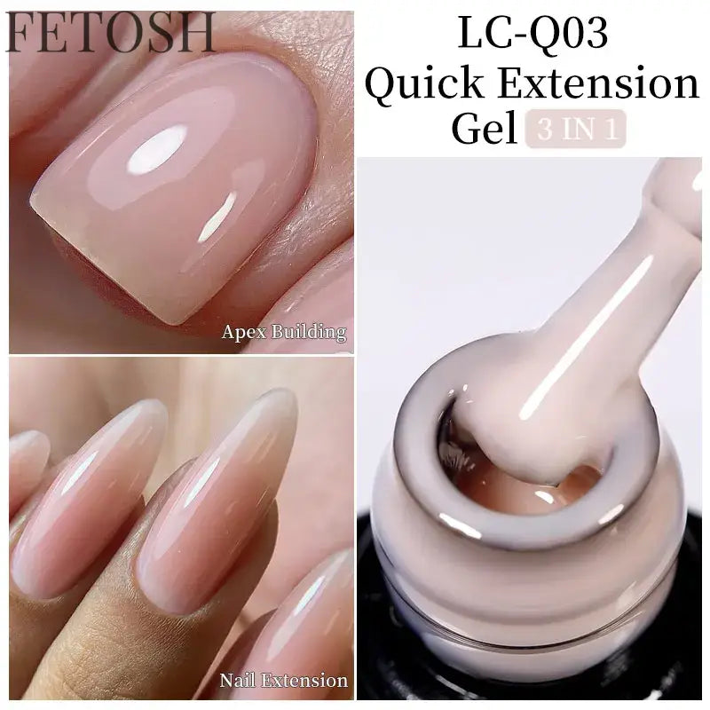 "15ML Quick Extension Gel Nail Polish, Nude White"