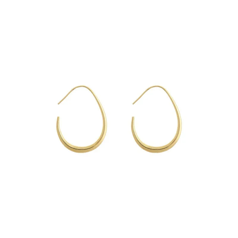 Hot Sale Geometric Oval Hoop Earrings for Women Simple Desgin Earrings Party Wedding Fashion Jewelry Accessories 2023