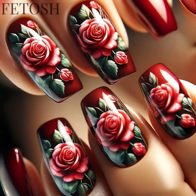 24Pcs Sweet Countryside Flowers False Nails Coffin with Jelly Glue Simple Flower Butterfly French Short Removable Wearable Nails