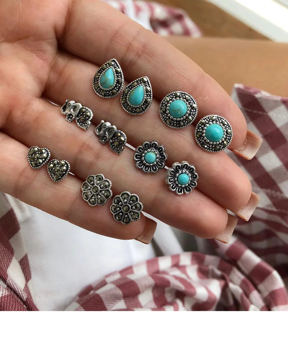 Bohemia Shell Starfish Dangle Earring set For Women Summer Beach Pearl Conch Drop Geometric Earring Girls Fashion Jewelry
