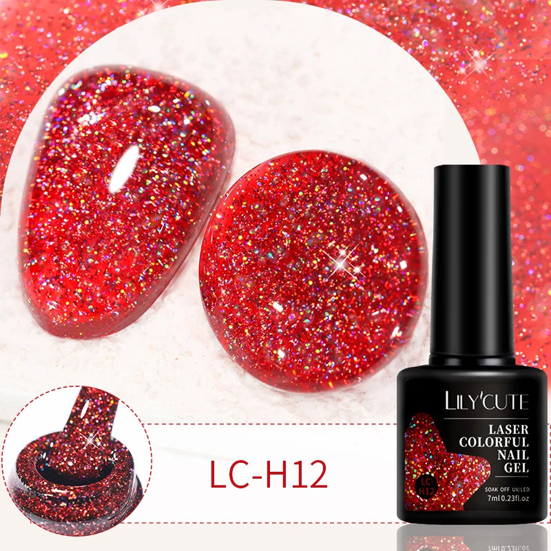 LILYCUTE Glitter Sequins UV Gel Nail Polish Shiny Spring Summer Color Semi Permanant Soak Off All For Manicure Nail Art Varnish