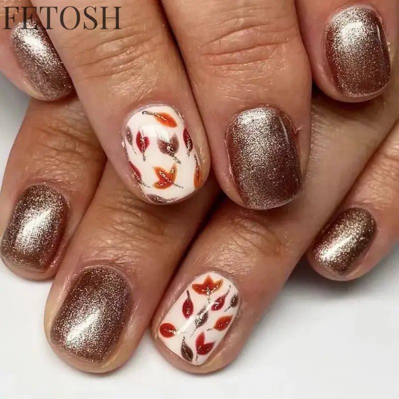 24Pcs Simple Square False Nails Short French Fake Nails Press on Colorful Flowers Design Full Cover Nail Tips Manicure Tools