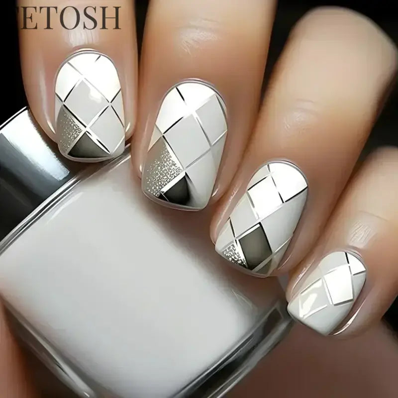 24Pcs Blue False Nails Gradient with French Design Wearable Fake Nails Gradient Short Coffin Full Cover Press on Nail Tips Art