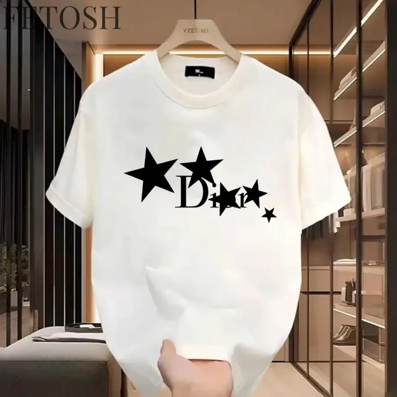 Women High Quality Casual T-Shirt Harajuku Y2k Designer Ladies Luxury Tees Female Vintage Trendy Pure Cotton Pullover T Shirts