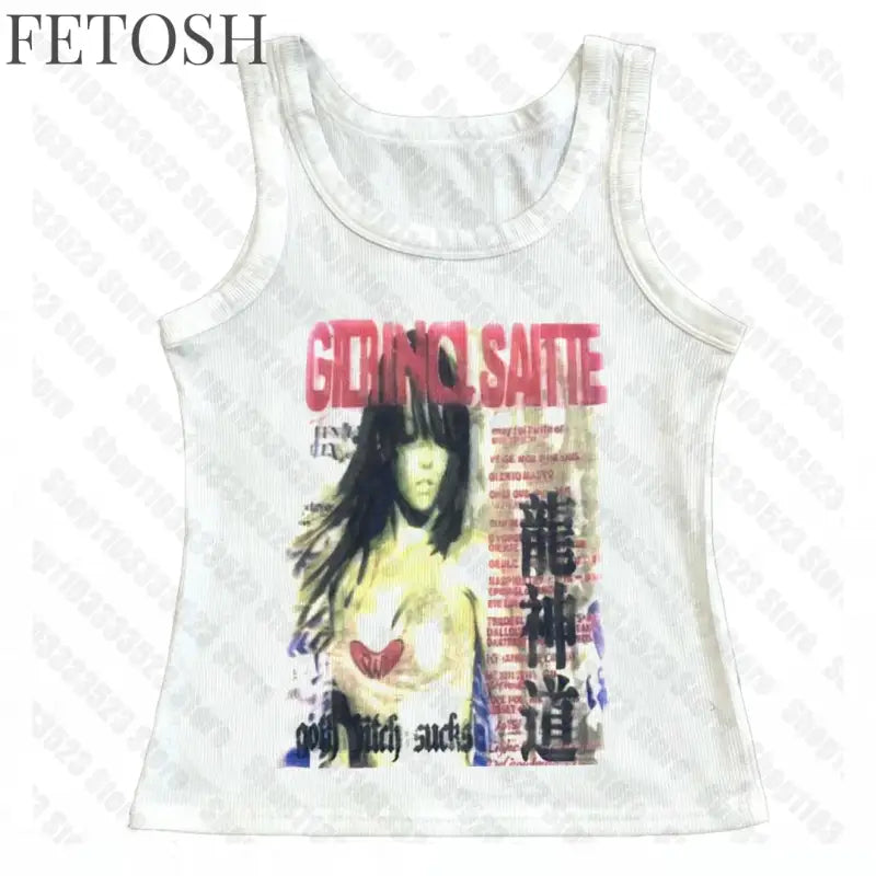 Y2k Style Fashion T-shirts Summer Gothic Slim 2000s Vintage Graphic T-shirts Punk Women Short Sleeve Sexy Streetwear T-shirts