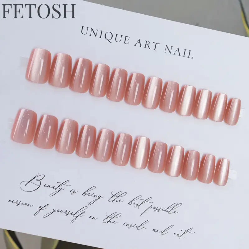 24pcs/30pcs short square ballet fake nails for women cat eyes glitter green blue purple pink shinny nail tips press on nail art
