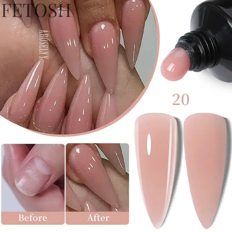 "15ML Quick Extension Gel Nail Polish, Nude White"
