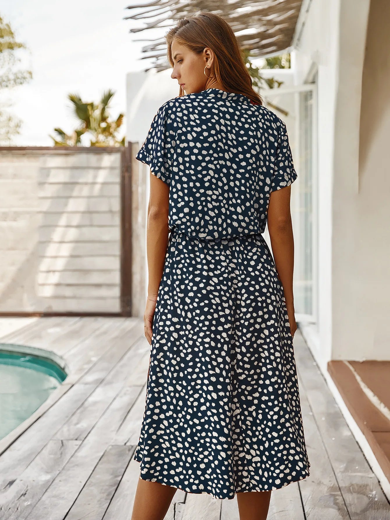 Vintage Floral Print Dress Women Boho Short Sleeve Long Dress Turn Down Collar Casual Waistband Shirt Dresses Robe 2021 Summer