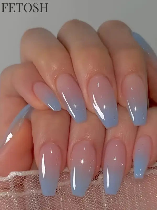 ARTAUG 24pcs Glossy Pink Press On Nails Medium Square Fake Nail Elegantstyle False Nail Full Cover Fake Nail For Stylish Women