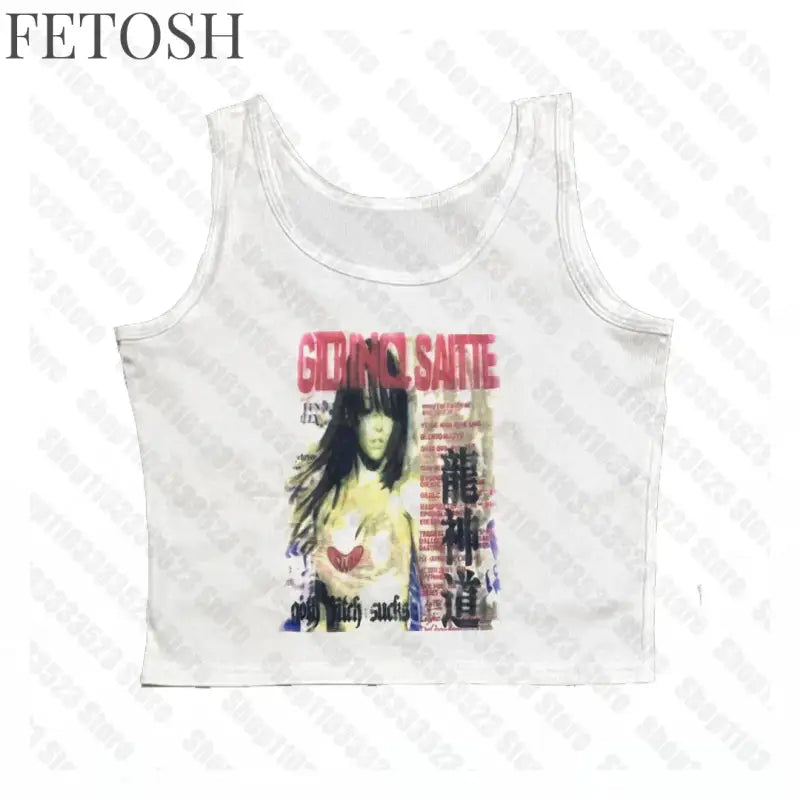 Y2k Style Fashion T-shirts Summer Gothic Slim 2000s Vintage Graphic T-shirts Punk Women Short Sleeve Sexy Streetwear T-shirts