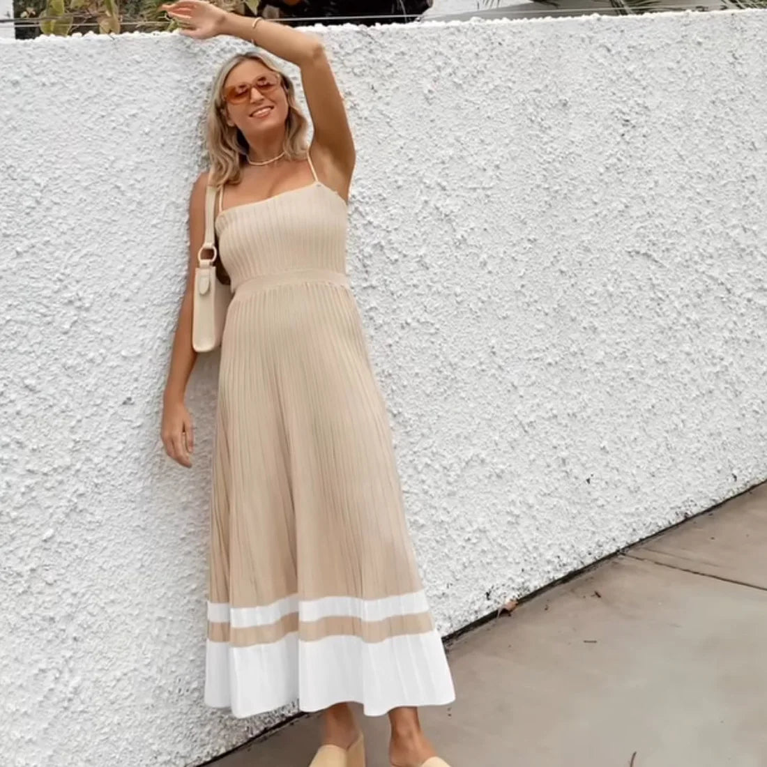 Tossy Backless Ribbed Maxi Dress For Women Summer New Holiday Party Stretch High Waist Bodycon Maternity Dresses Knit Sundress