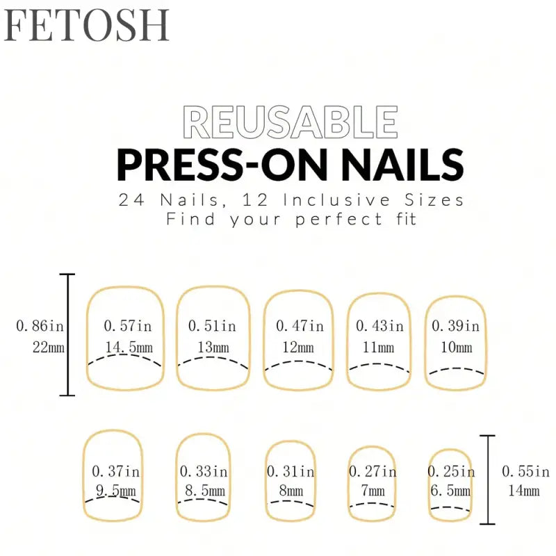 ARTAUG 24PCS Medium square black press on nails cute nails nail charms cheap nails for girl women gift candy color