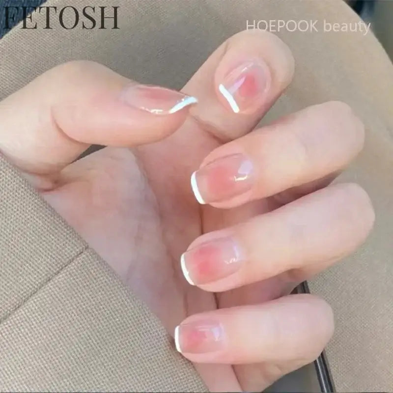 24pcs Short Cute False Nails Polka Dot Star Design Fake Nails Full Coverage Waterproof Removable Artificial Press on Nails