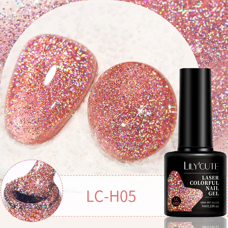LILYCUTE Glitter Sequins UV Gel Nail Polish Shiny Spring Summer Color Semi Permanant Soak Off All For Manicure Nail Art Varnish