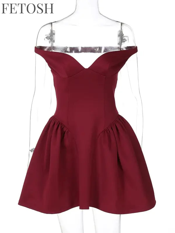 Avrilyaan Deep V Off Shoulder Backless Sexy A-line Dress Women Elegant Party Dress Slash Neck Bodycon Mini Summer Dress Vestidos
