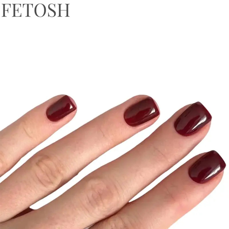 24Pcs/Set Korean Paste Fake Nails Art Classic Solid Color Acrylic Wearing False Nails Short Removable Press-on Nails Tips