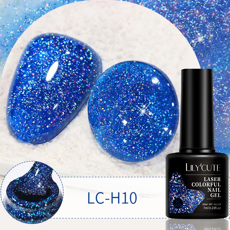 LILYCUTE Glitter Sequins UV Gel Nail Polish Shiny Spring Summer Color Semi Permanant Soak Off All For Manicure Nail Art Varnish