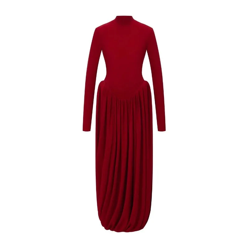 Tossy Backless Pleated Skinny Mini Dress Fashion Long Sleeve High Waist Patchwork Solid Elegant Party Dress Women Bandage Dress