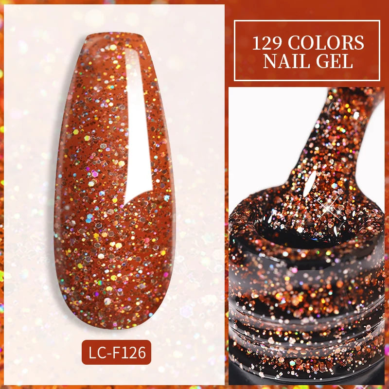LILYCUTE Glitter Sequins UV Gel Nail Polish Shiny Spring Summer Color Semi Permanant Soak Off All For Manicure Nail Art Varnish