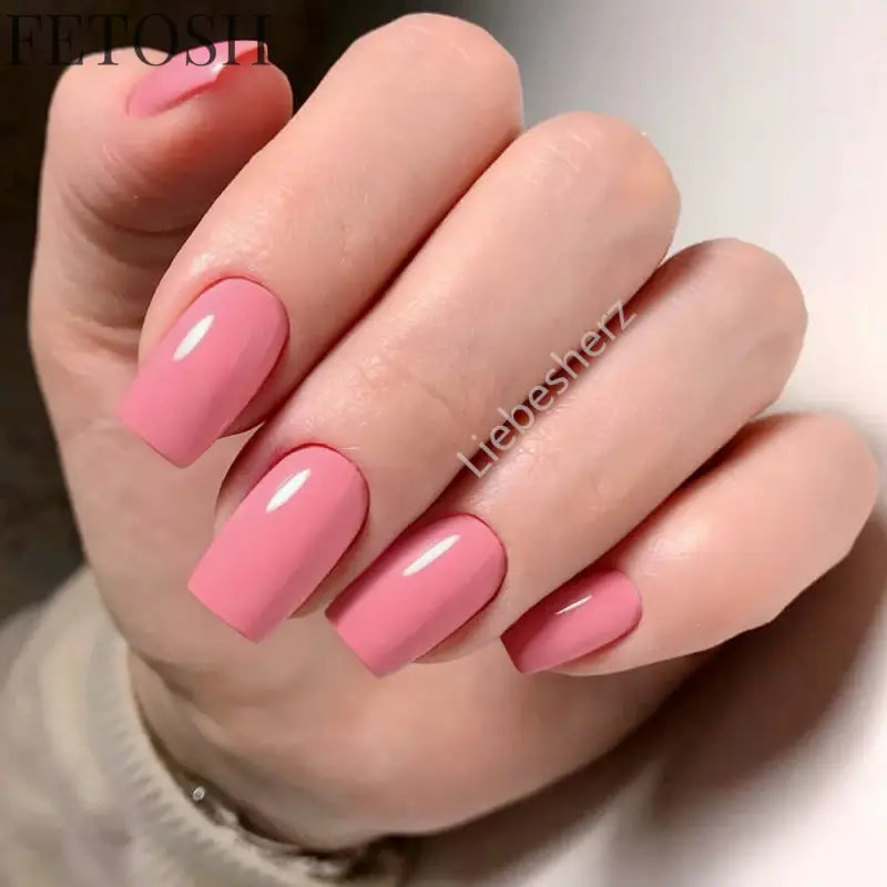 Artificial Press On Fake Nails Glossy Wine Red False Nail Long Square Reusable DIY Lady Fingernail Tip Manicure Tools