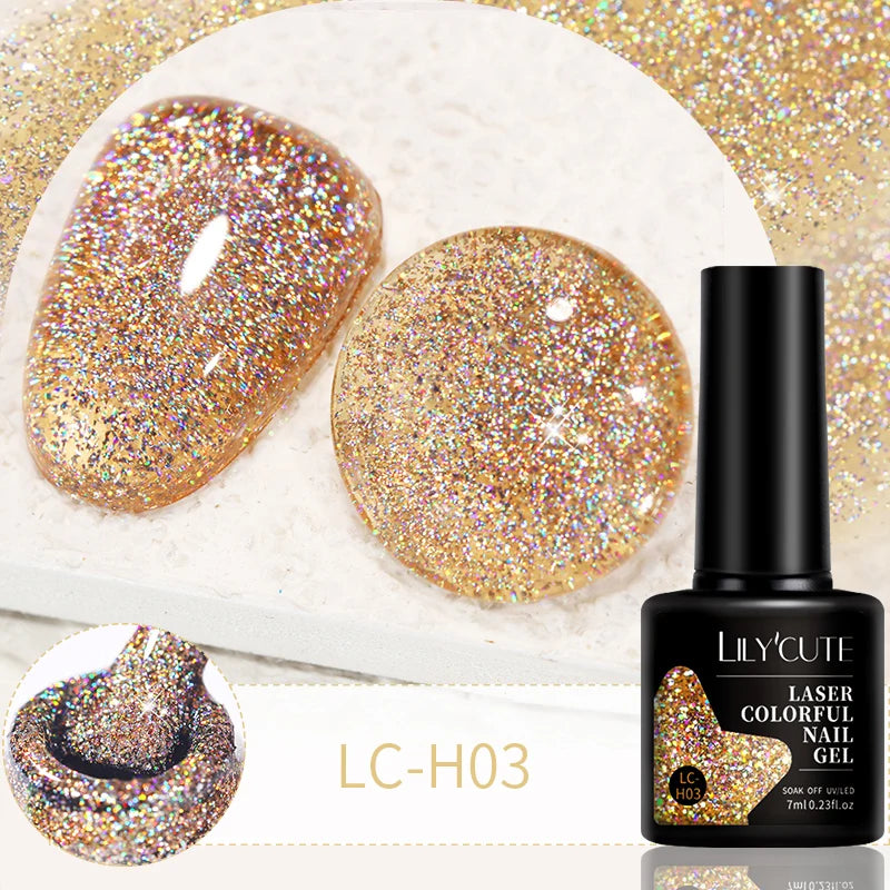 LILYCUTE Glitter Sequins UV Gel Nail Polish Shiny Spring Summer Color Semi Permanant Soak Off All For Manicure Nail Art Varnish