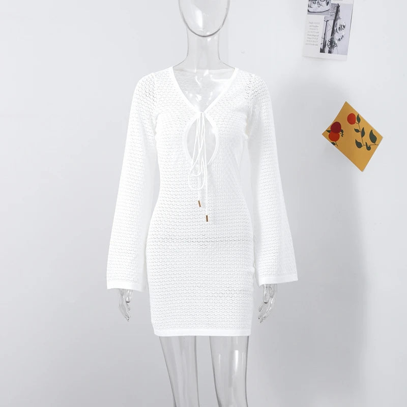 Casual Hollow Out Embroidery Pleated Long Dress Women V-neck Lantern Sleeve Single Breasted Dresses 2025 Summer Lady Chic Robes