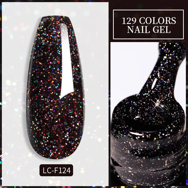 LILYCUTE Glitter Sequins UV Gel Nail Polish Shiny Spring Summer Color Semi Permanant Soak Off All For Manicure Nail Art Varnish