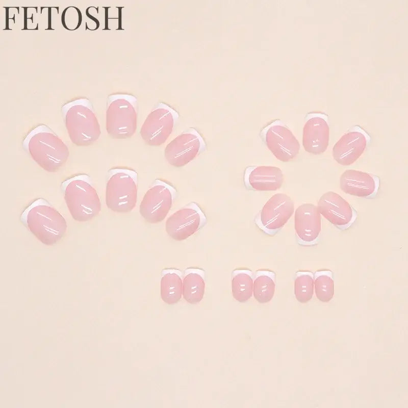24 Square Short Fake Nails +1 Nail File +1 Piece of Jelly Glue