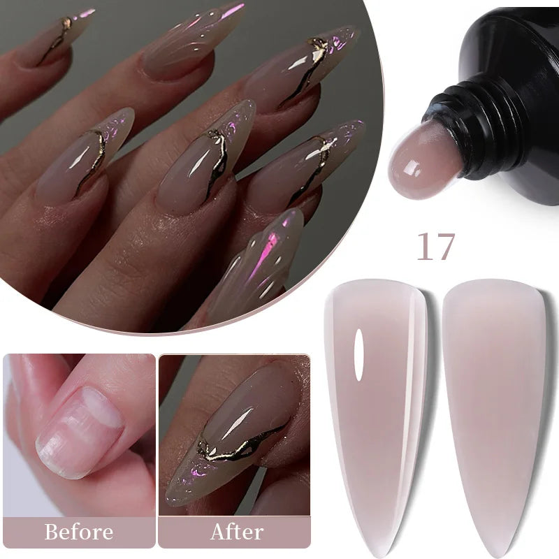 ’15ML Quick Extension Gel Nail Polish in Nude Milk White’ - Color-F151