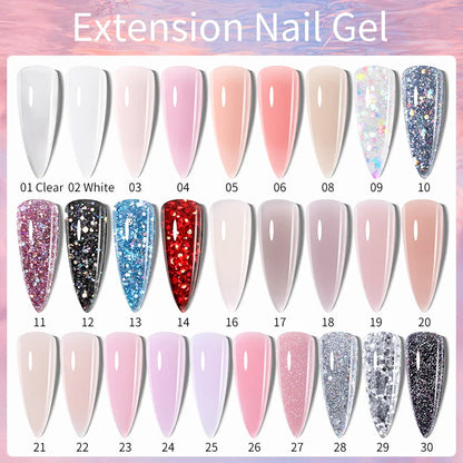 ’15ML Quick Extension Gel Nail Polish in Nude Milk White’ - Color-F151