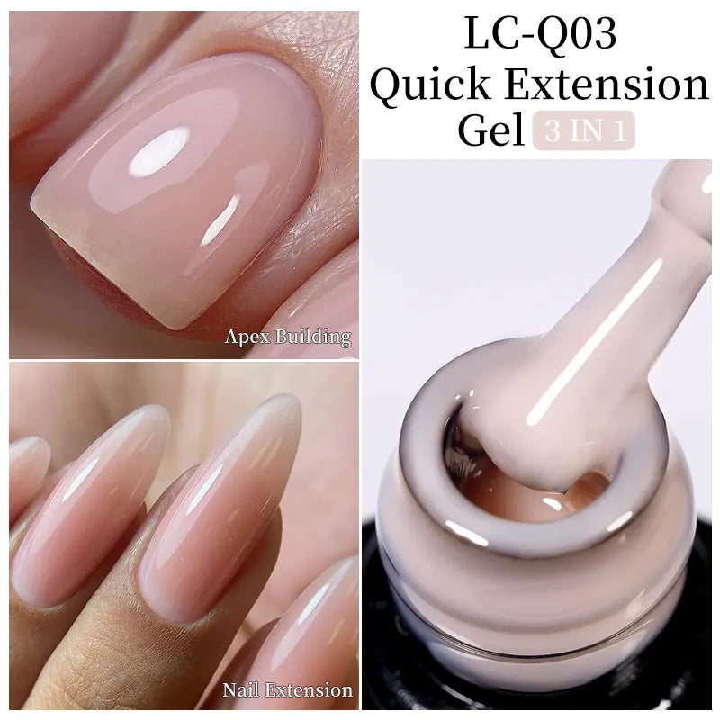 ’15ML Quick Extension Gel Nail Polish in Nude Milk White’ - Color-F151