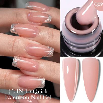 ’15ML Quick Extension Gel Nail Polish in Nude Milk White’ - Color-F151
