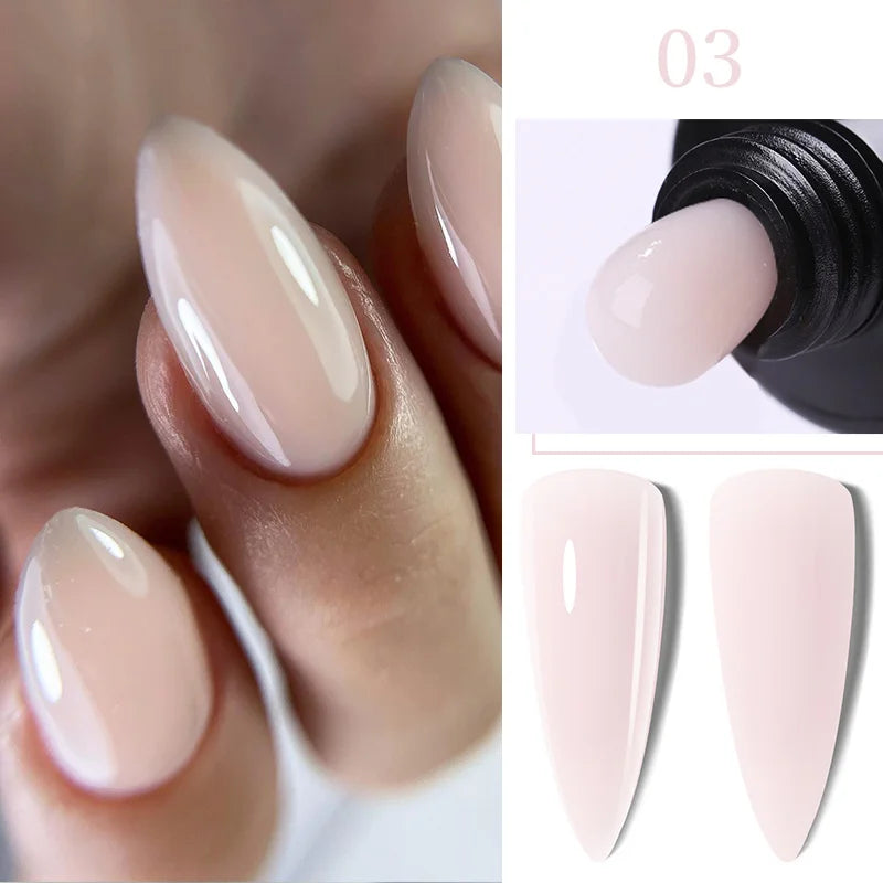 ’15ML Quick Extension Gel Nail Polish in Nude Milk White’ - Color-F151