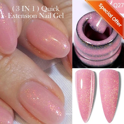 ’15ML Quick Extension Gel Nail Polish in Nude Milk White’ - Color-F151